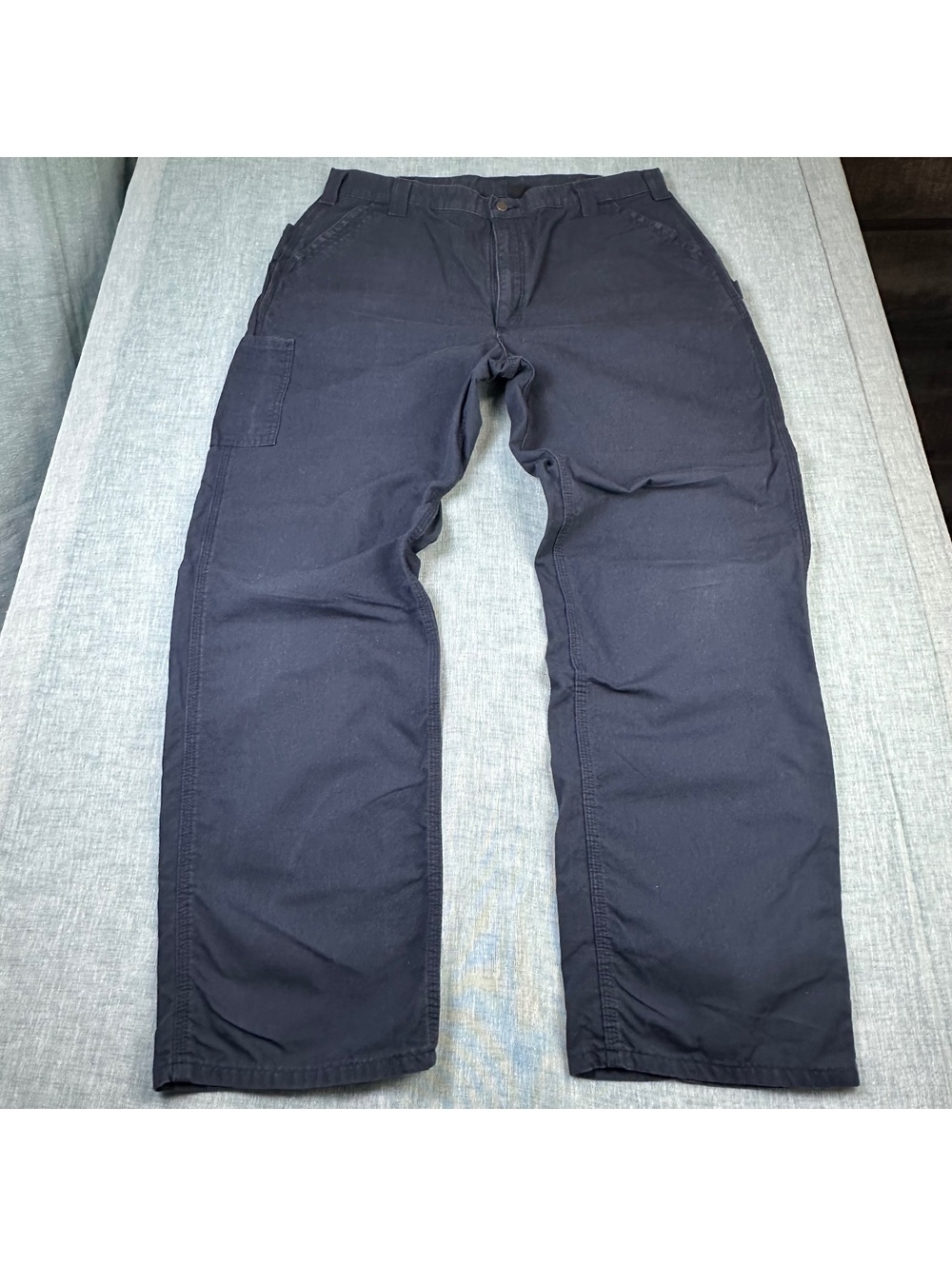 Carhartt B151 Work Dungaree Loose Fit Pant Mens Sz 40x34 Navy Canvas